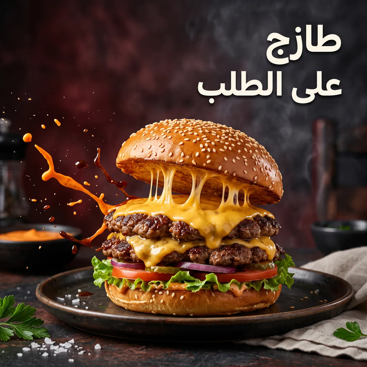 إعلان مطعم برجر